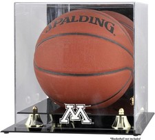 Minn Golden Gophers Golden Classic Logo Basketball Display Case w/ Mirror Back