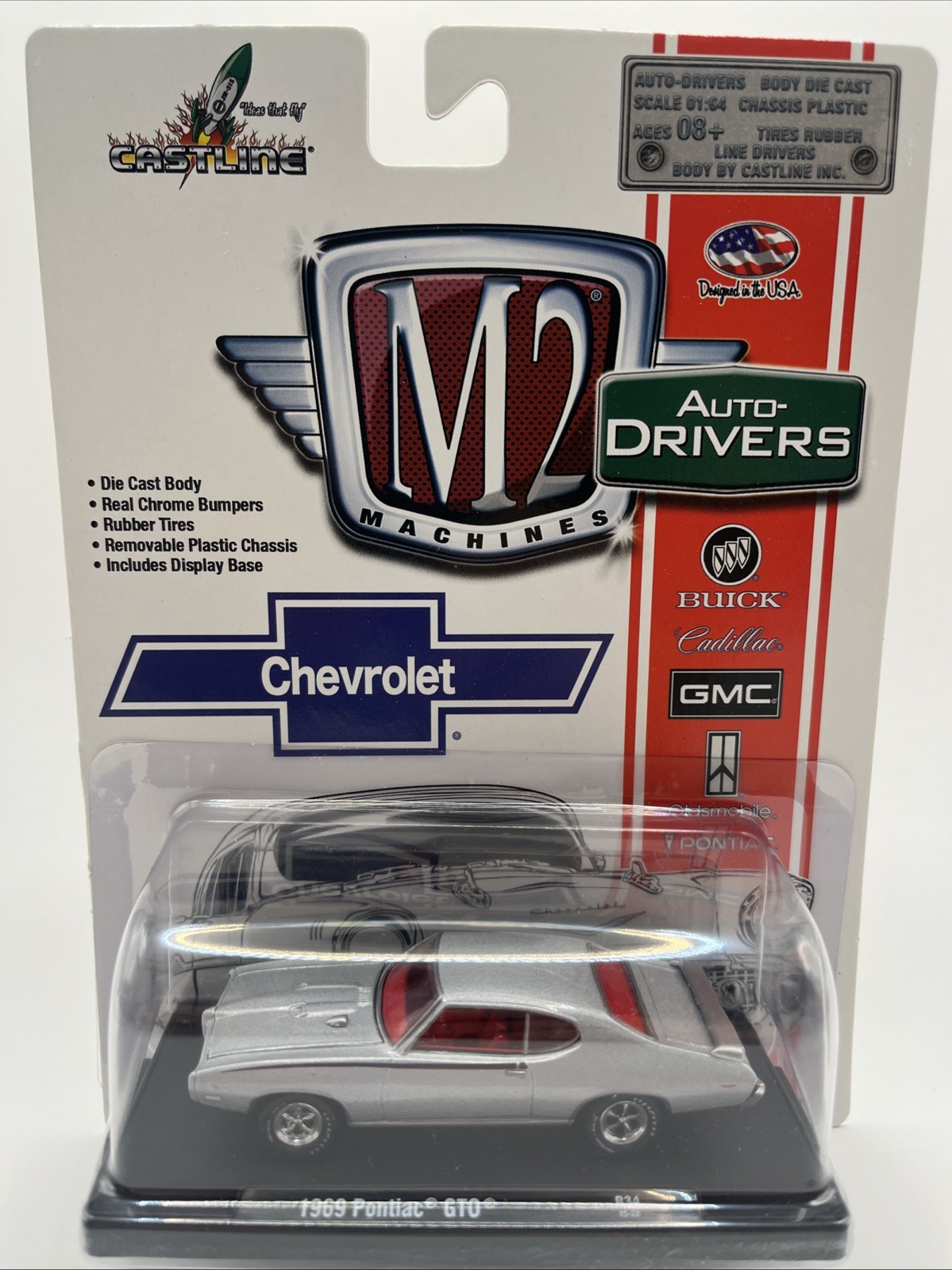 M2 Machines Auto-Drivers 1969 Pontiac GTO 1:64 Diecast