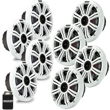 Kicker 6.5" White Marine Speakers QTY 8 4 pairs of OEM replacement speakers