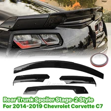 For 14-19 Corvette C7 Z06 Stage 3 Gloss Black Rear Trunk Lid Spoiler Wickerbill