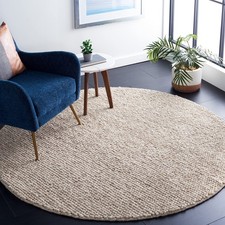 Safavieh Natura Collection Area Rug - 3 Round Beige Handmade Wool Blend