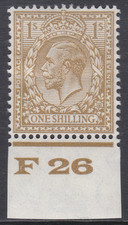 1/- Bistre-Brown Block Cypher Control F26 Imperf MOUNTED MINT