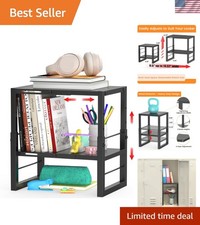 Locker Organizer Shelf School, Adjustable Width and Height, Stackable Metal L...