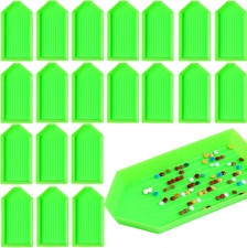 20Pcs Green Diamond Art Painting Trays, 3.5X1.9 Inch Green Bead Sorting Trays,Rh