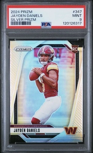 2024 Panini Prizm - Rookies Jayden Daniels #347 Silver Prizm (RC) PSA 9