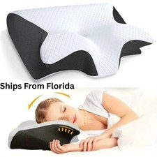 Cervical Neck Pillow Memory Foam Orthopedic Support for Pain Relief USA Seller