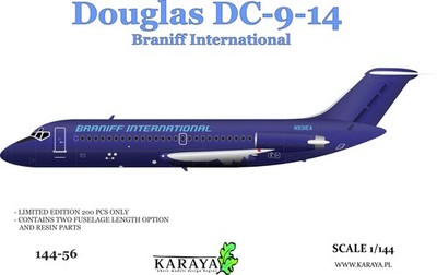 Karaya 144-56 1/144 Douglas DC-9-14 model plastic kit - LIMITED!