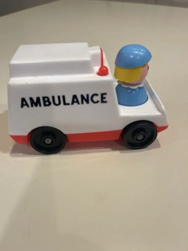 Vintage Fisher-Price Little People Ambulance Vehicle With driver