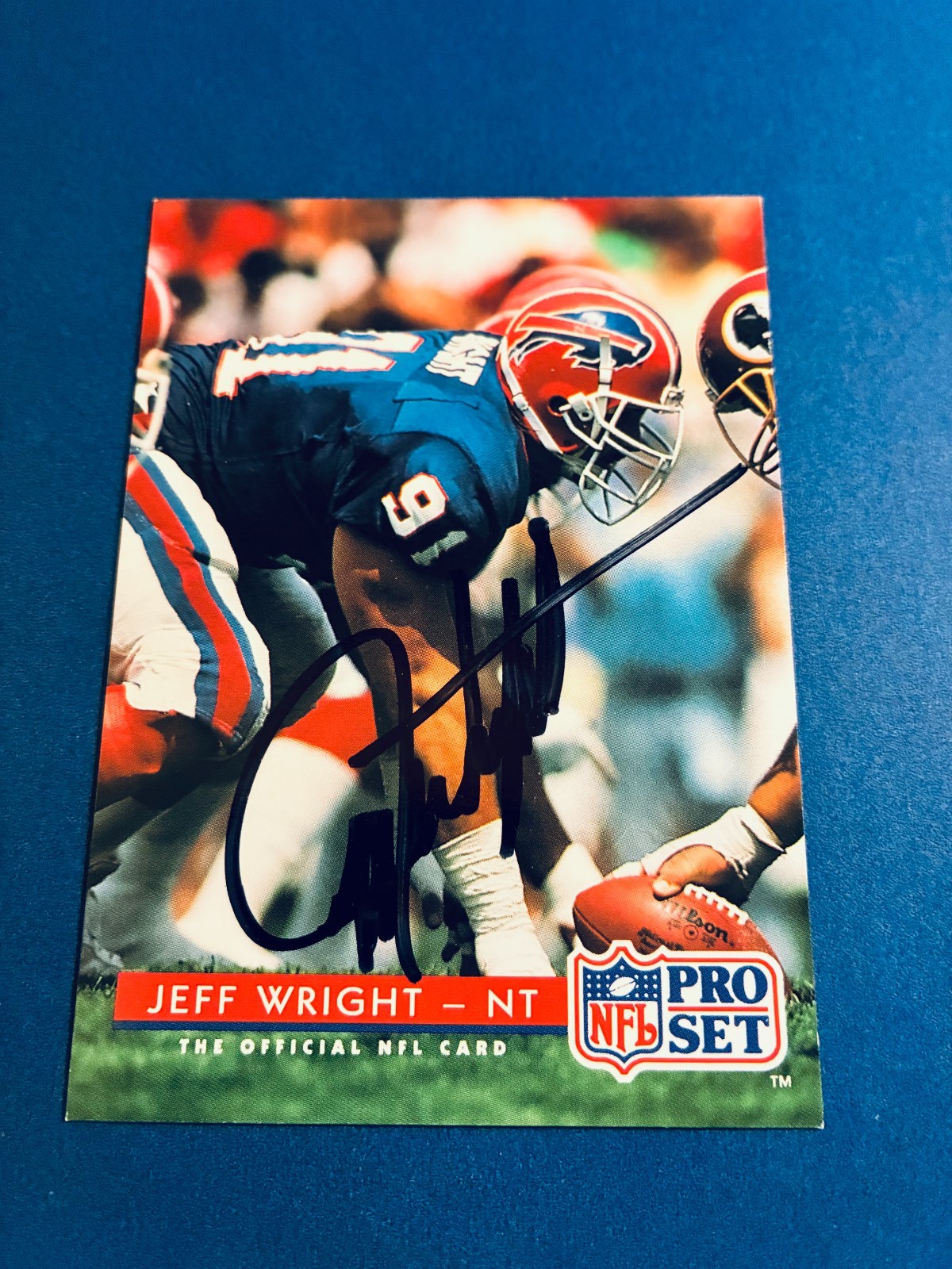 JEFF WRIGHT 1992 PRO SET #107 AUTO SIGNED BUFFALO BILLS CENTRAL MISSOURI STATE