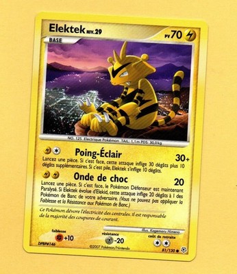 Pokemon No. 81/130 - ELEKTEK Level 29 - PV70 ...... (Ref. 1693)