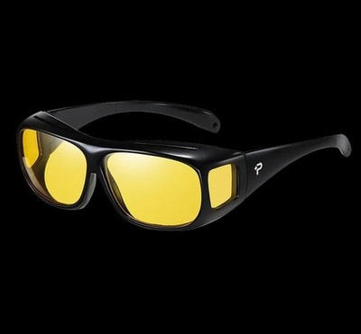 Foster Grant SolarShield Night Drivers Yellow Tinted Wraparound Glasses