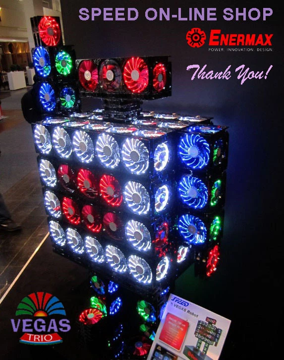 ENERMAX UCTVT12P T.B VEGAS TRIO Blue/Red/Green LEDs 12cm PC Case Cooling Fan - Image 4 of 4