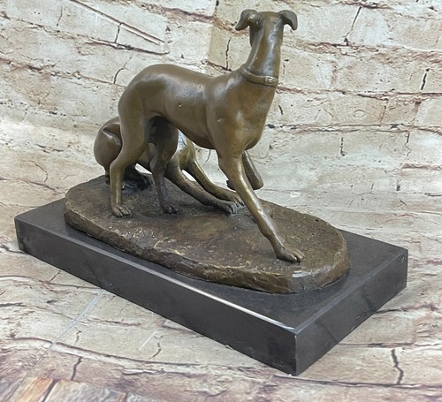 After Pierre-Jules Mene Two greyhounds at play French European Bronze Masterpiec - 第 5/7 張圖片