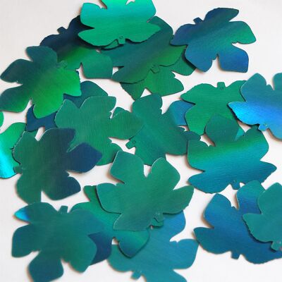 Fig Leaf Sequin 1.5'' Teal Lazersheen Rainbow Reflective Metallic Made in USA