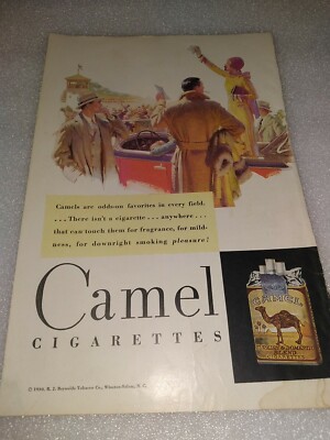 SHELL furniture polish, CAMEL cig Ad , 1930