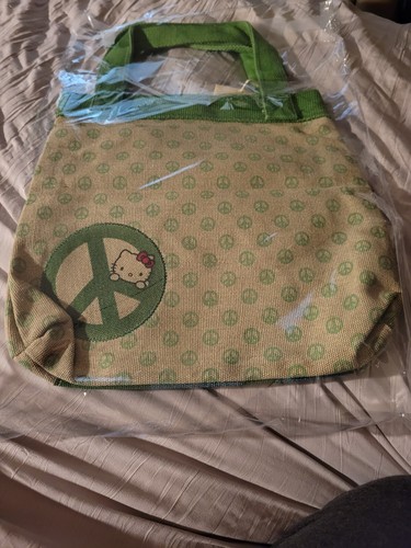 RARE LOUNGEFLY SANRIO HELLO KITTY CANVAS CARRY BAG EMBROIDERED WITH TAG NEW 2009 - Picture 2 of 11
