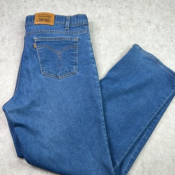 Vintage LEVI'S Action Jeans Mens Size 38x29 Orange Tab Blue Straight Leg