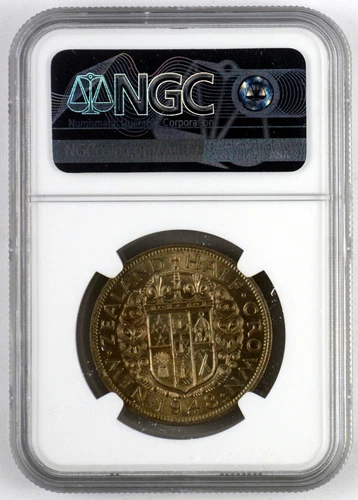 New Zealand - 1948 - Half Crown - KM19 - NGC MS63