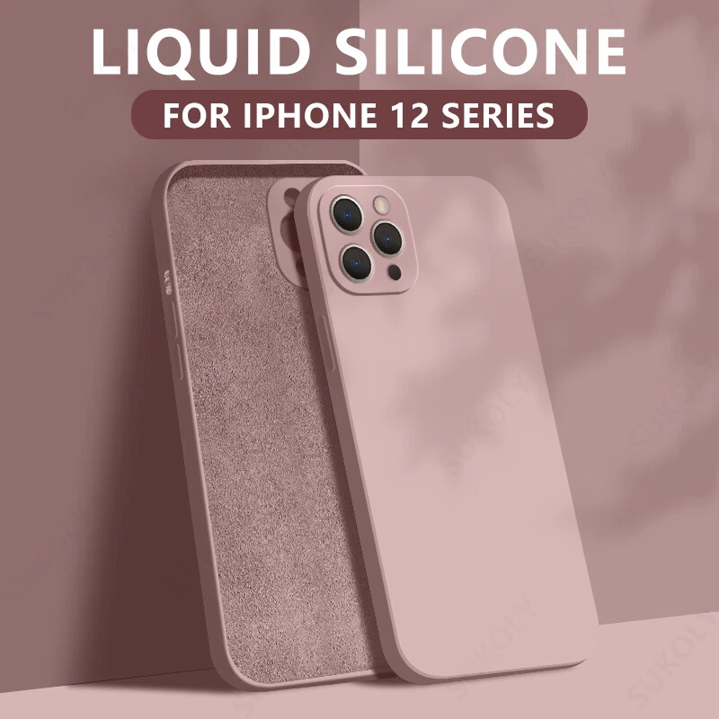 Funda rígida trasera de silicona suave para teléfono iPhone 15 14 Pro Max 13 12 iquid Foto 2 de 4