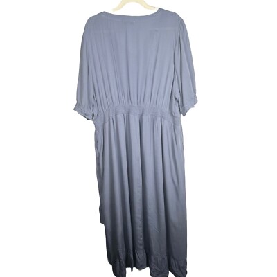 baltic born hannah midi dress Baltic Born Hannah Midi Dress Dusty Blue New NWT Women's Plus 3XL Pockets Long