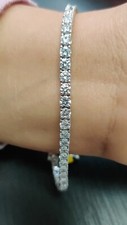 D/VS 9.50 Ct Lab Grown Round Diamond Tennis Bracelet White Gold UK hallmarked