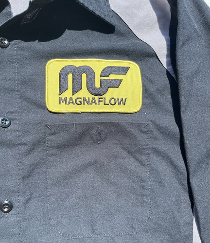 Men's MAGNAFLOW Shirt Multicolor Logo M Patches Shop Mechanic Uniform Auto Race - Picture 3 of 15