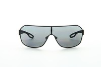 Prada Pr Ps 52qs Dg0-1a1 Black Frame Grey Lens Shield Metal Sunglasses Prada Pr Ps 52qs Dg0-1a1 Black Frame Grey Lens Shield Metal Sunglasses