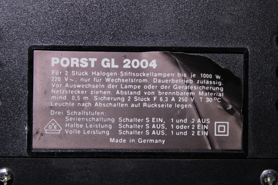 Alte Halogen Kamera Studio Leuchte Porst GL 2004 - Bild 2 von 4