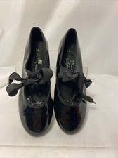 American Ballet Theatre Girls Patent Leather Tap Shoes Size 12 Black CH18 H