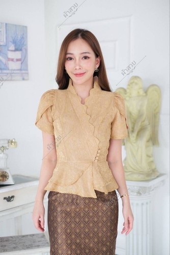 LAOS/THAI TRADITIONAL LACE/SILK BLOUSE SHIRTS - #05 Chest Sizes 32" - 46" - Picture 9 of 103