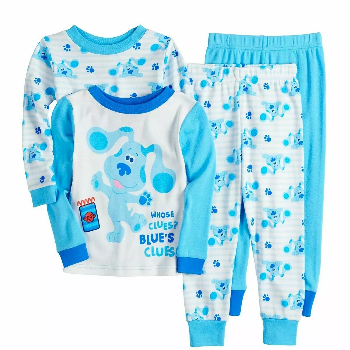 NWT Blues Clues Fun with Blue Pajamas Pants Shirt 4 Piece Set toddler 4T Cotton