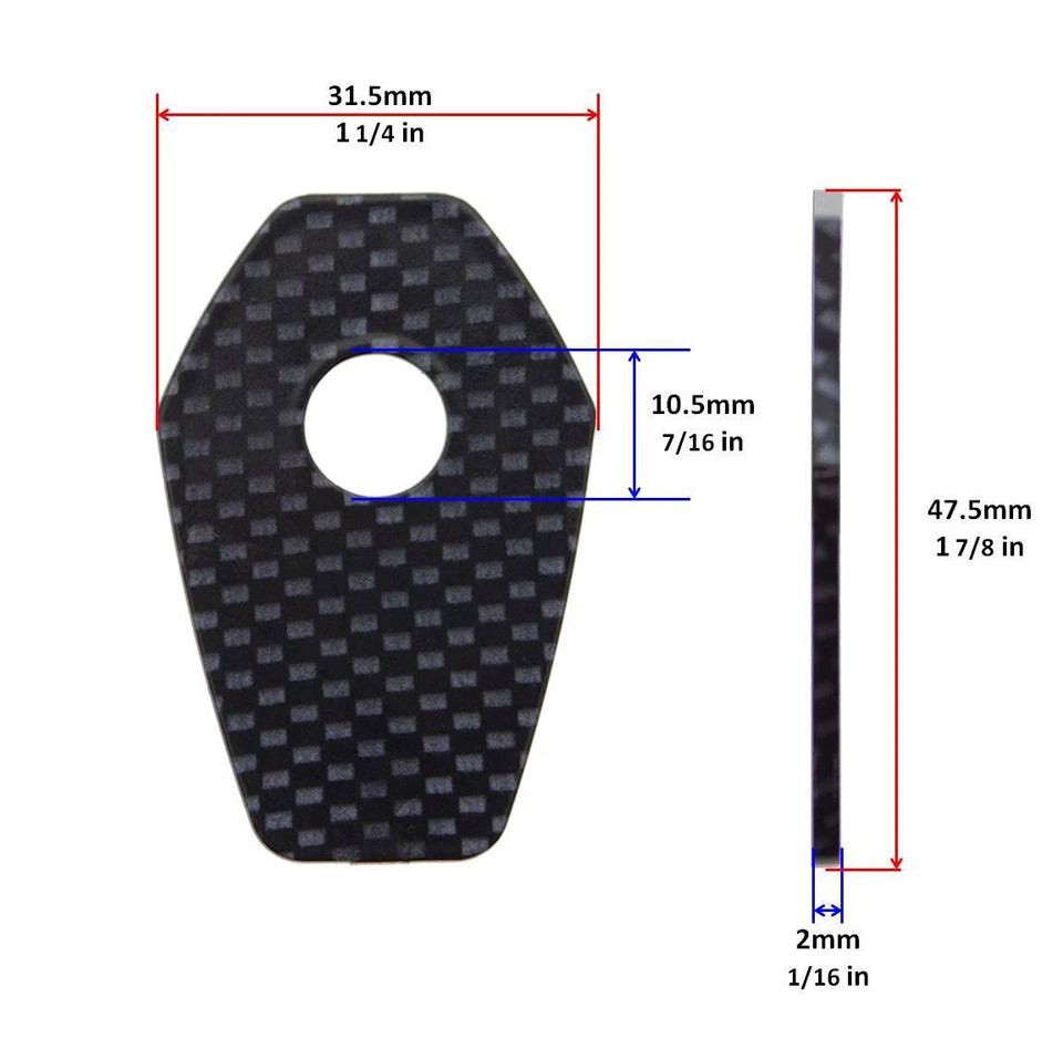 Placa adaptadora de señal de giro de carbono negra para Suzuki GSXR 600 marcador de tallo de luz Foto 3 de 4