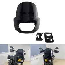 Club Style Headlight Fairing 11" Windshield w/Bracket For Softail FXFB FXFBS 18+