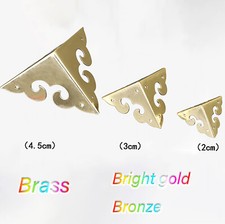 2/3/4.5cm Vintage Corner Braces Bracket Brass Angle Code Wrap Furniture Protect