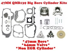 72cc / 80cc BIG BORE KIT FOR SCOOTERS WITH 50cc, QMB139 MOTORS WITH 64mm VALVES