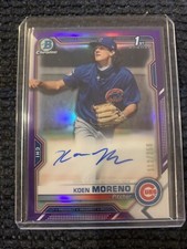 2021 Bowman Chrome Koen Moreno Purple Refractor Auto #250
