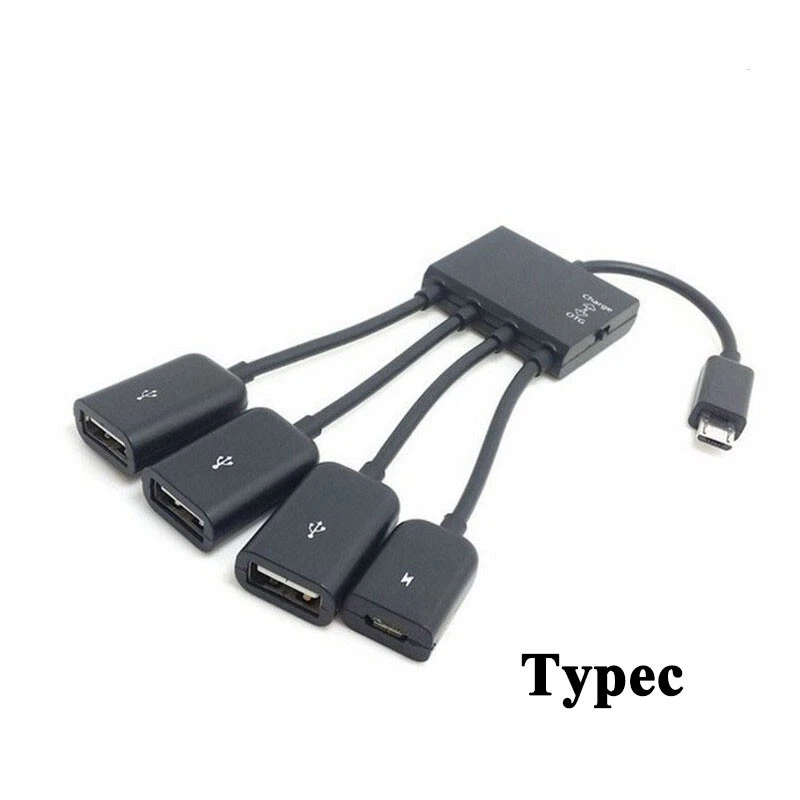 4-in-1 Micro USB OTG Hub with Dual USB 2.0 Ports