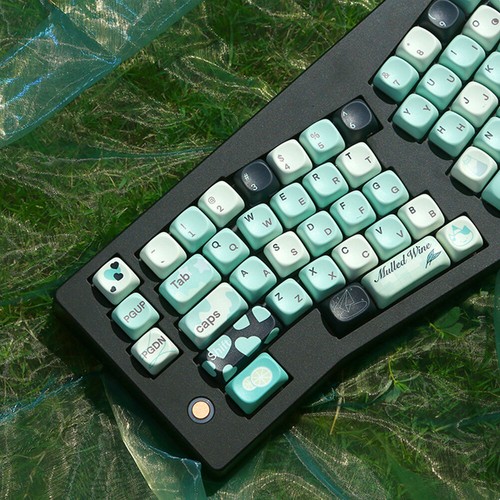 131 Keys PBT Keycaps Set for 60 65 75 100 Percent Mechanical Keyboard (Green) UK - Afbeelding 4 van 9