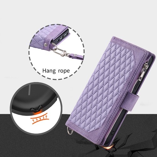 Funda de cuero con correa para el hombro tipo billetera abatible para iPhone 14 15 13 12 11 Pro Max XR 7 8 - Imagen 32 de 78