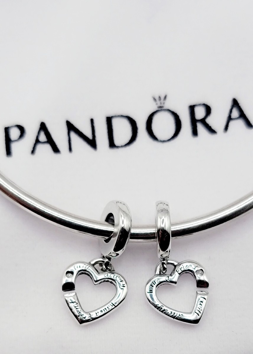 Authentic Pandora #799538C01 Linked Sisters Hearts Split Dangle