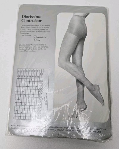 Vtg NEW Christian Dior Pantyhose 4533 Diorissimo Pink Ice Sz 1 Ultra Sheer Tight - Picture 5 of 6