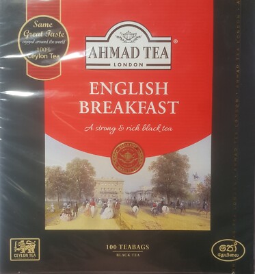 Black Tea Pure Ceylon 100% Natural Rich Premium Quality 100 Tea Bags in Carton
