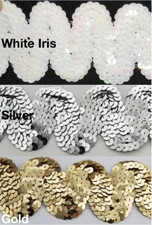 2-1/4" 6-Row Scroll "S" Sequin Trimming - 6 Continuous Yards - Many Colors 