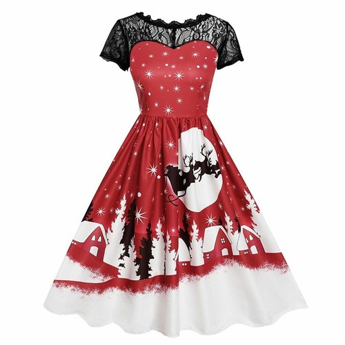 Party Dress Ladies Short Sleeves 