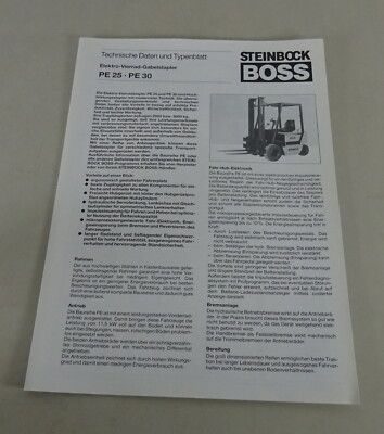 Technical data sheet/type board Steinbock Boss forklift PE25 / PE30