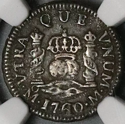 1760 NGC AU Mexico 1/2 Real Charles III Spain Colony Pirate Coin (23101001D)