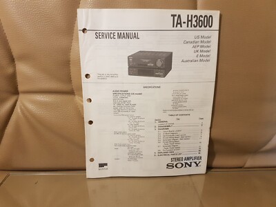 Sony TA H3600 Service Manual Bedienungsanleitung