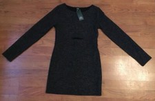 Women's Long Sleeve Peekaboo Knit Mini Dress - Wild Fable Black XS