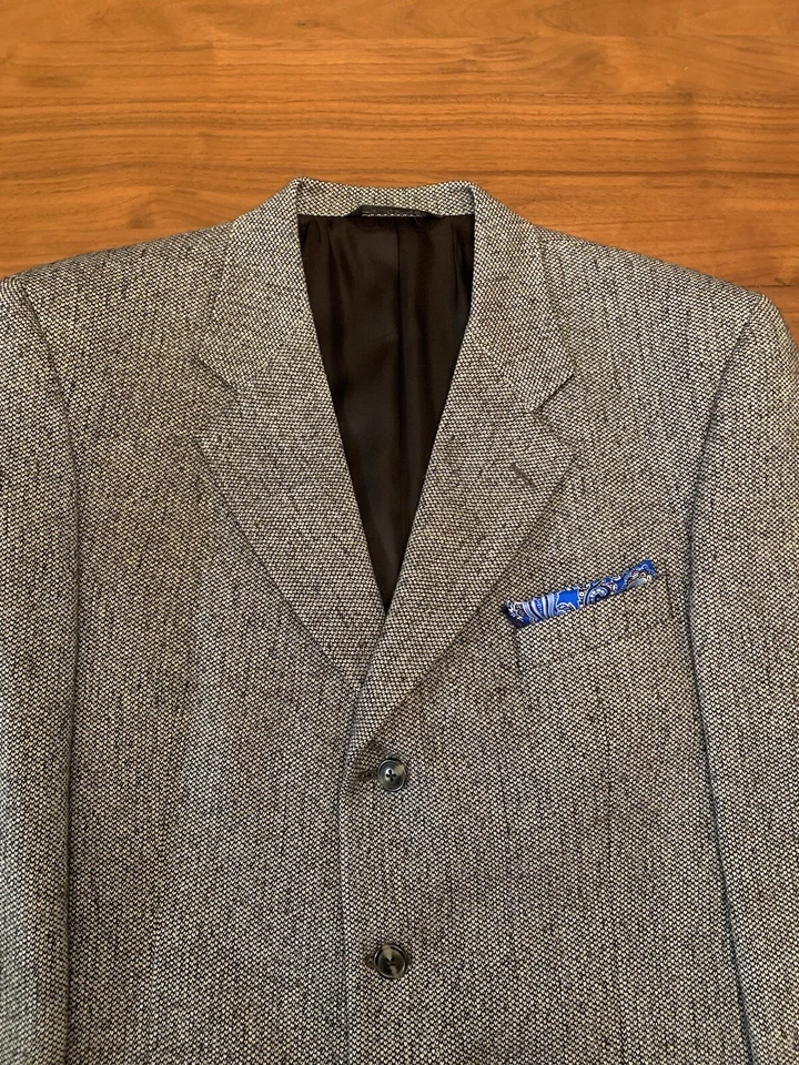 Blazer vintage Burberry para hombre 42T gris ojo de pájaro abrigo deportivo chaqueta de lana EE. UU. tweed Foto 2 de 4