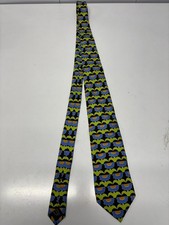 Gucci Silk Tie Green Navy Yellow Tulip Pattern made in Italy